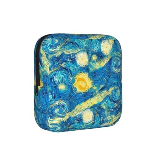 Starry Night Menstruationspose til kvinder, bærbar hygiejnebindspose til pung, små makeupposer Starry Night