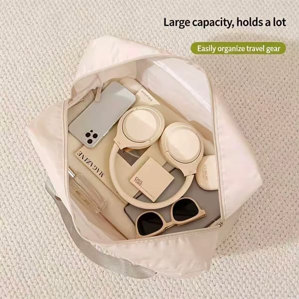 Lättviktsresväska, hopfällbar handbagage weekendväska Off White