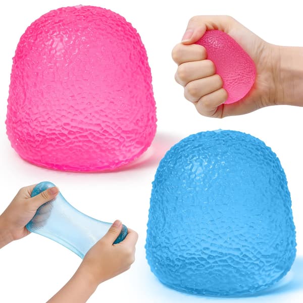 2 st Squishy Fidget Stressbollar, Gumdrop Sensoriska Leksaker för Barn och Vuxna, Super Solid Klämboll, Ångestlindrande Godis Fidget Leksak för Hemmet Gumdrop Squishy