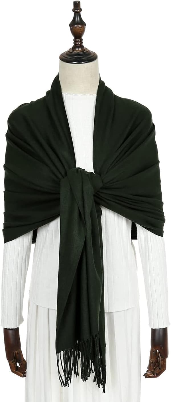 Tørklæder til kvinder Pashmina Sjal og Wraps til kvinders bryllupssjaler Vinter Armygrøn army green