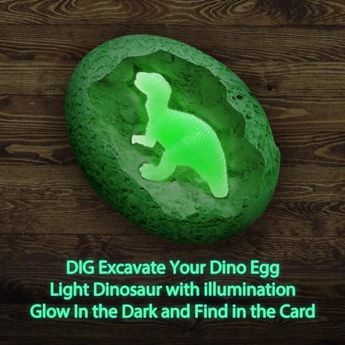 Glow Dino Eggs Dig Kit, 12 utgravings-egg, STEM-leketøy 6+ Green Glowing Dinosaur