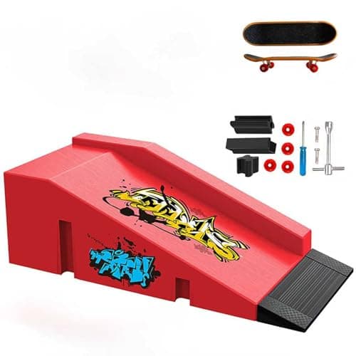 Fingerboard Skate Park Sæt, Mini Finger Rampe Forhindring Træningslegetøjssæt (B) B