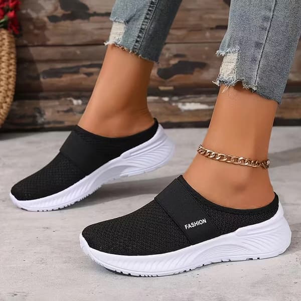 Sorte slip-on sneakers til kvinder - Åndbare og lette sorte 37 Black 37