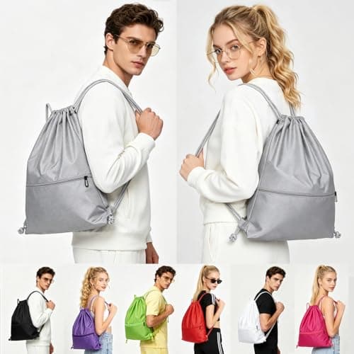 Ryggsäck med dragsko Sport Gym Sackpack-Stor (Grå) Grey