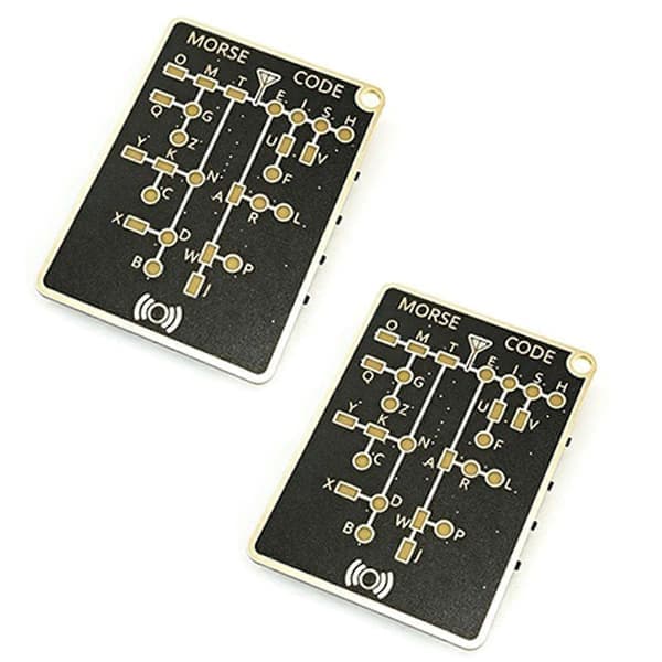 Bærbar LED Morse Code Trainer Card, Interaktiv Morse Code Dekoder EDC Lomme Overlevelse Læringsverktøy 2 stk