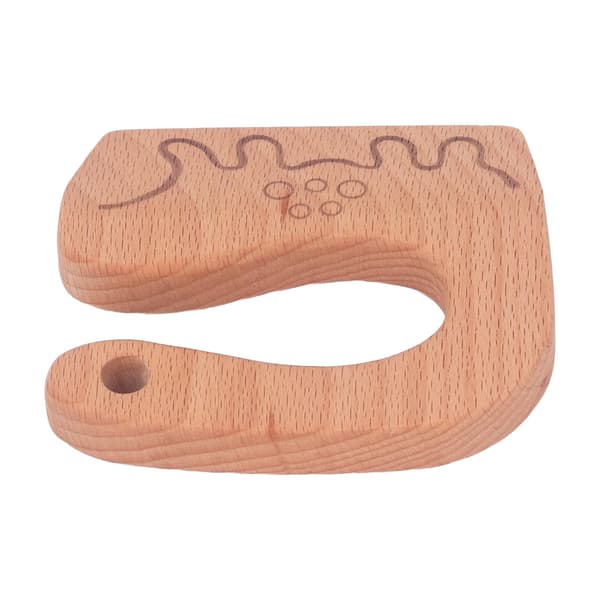 Träkniv för barn, säker hackare för att skära köksleksak för barn 2-8 år bokträ (dinosaurie)