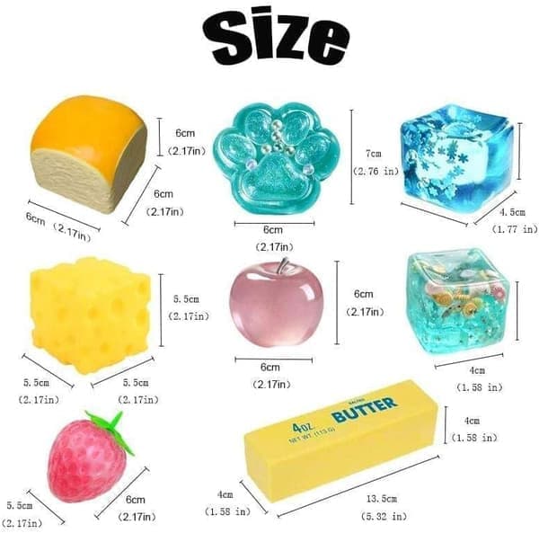 Squishy Fun Box - 8-delt mysterieboks for barn og voksne - A+B