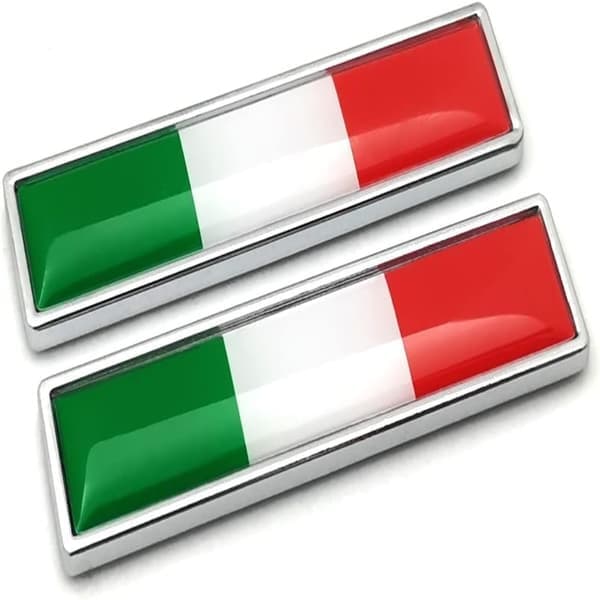2 stk. italiensk flagg-emblem bildekaler, trefarget