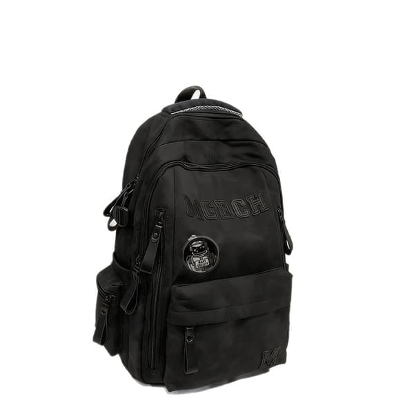 Female backpack, new large capacity, male high school student, junior high school student, backpack, backpack, college student computer bag Red with pendant