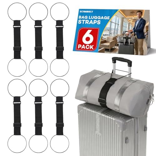 6-pack justerbara multifunktionella bagageanslutningsremmar för resväskor Luggage Straps - 6PCS