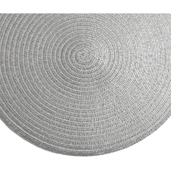 6 pestävän, lämmönkestävän kudotun pöytätabletin setti (harmaa, 38 cm)