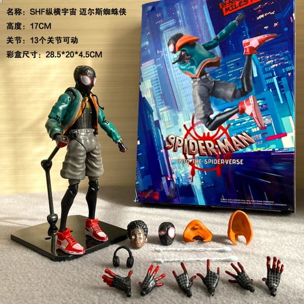 Threezero Spider-Man Across the Spider-Verse Miles Morales Hyper Articulated Figur Miles Stand