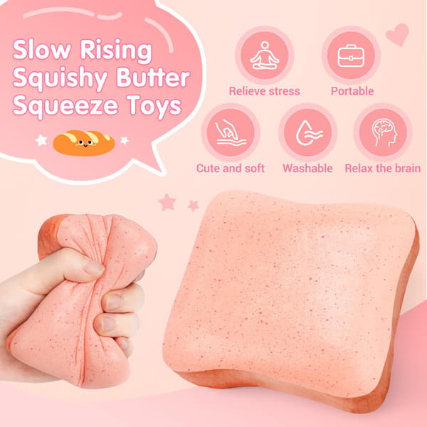 Bröd Smör Squishy Långsamt Stigande Kläm Fidget Squishies Leksaker (Rosa) Bread Stick-1p-pink