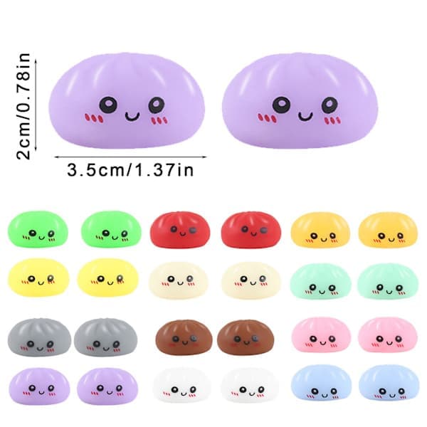 Dumpling Squishy, 2026 Mystery Dumpling Squishies Countdown Kalender, 24 Tilfeldige Overraskelses-Squishies, Stresslindrende Sensorisk Fidget-leketøy