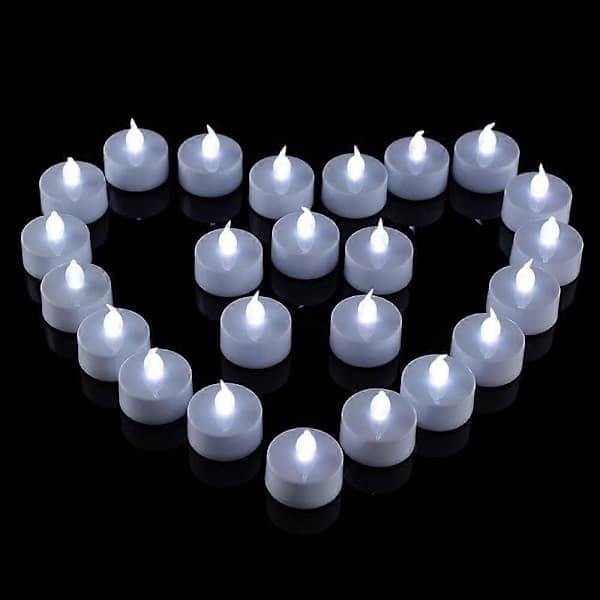 24-pack Realistiska LED Värmeljus, Kallvit, Batteridriven