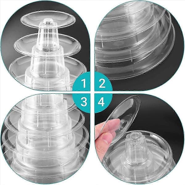 10-vånings torn Macaron Macaron Displayställ Runt Tårtställ PVC-bricka Födelsedagsbröllopsdisplayställ