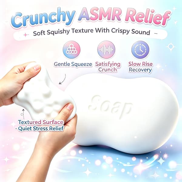 Rapea saippua-squishy, ASMR Rapea Squishy, Fidget-lelut aikuisille, Sensoriset lelut White