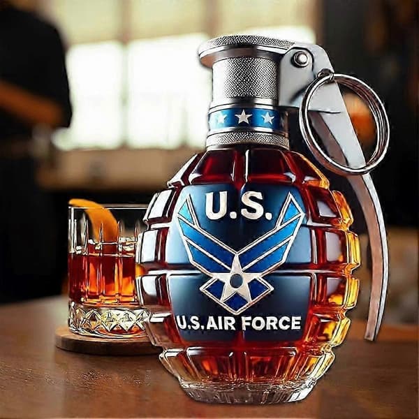 Ny hög borosilikat granatformad whiskyflaska Navy