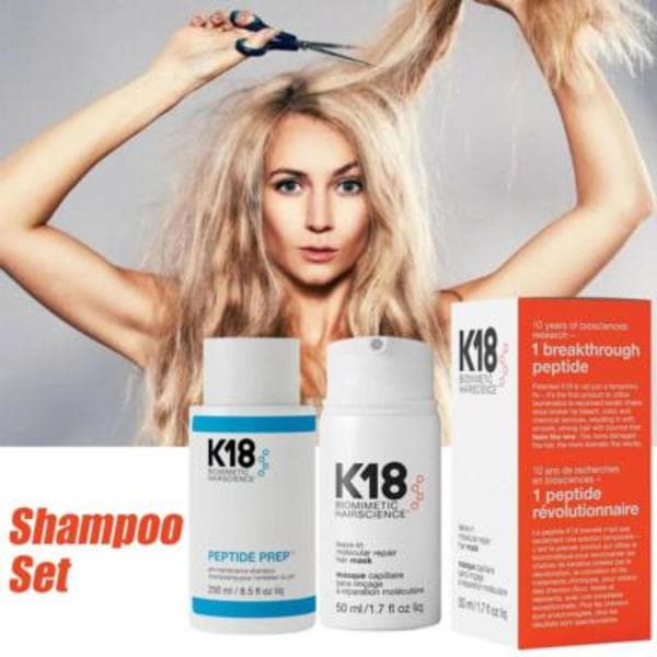 ❀K18 Biomimetic Hairscience Shampoo 250ml og balsam 50ml❉