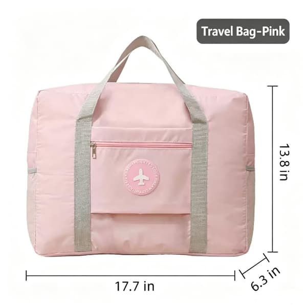 Lättviktsresväska, hopfällbar handbagage weekendväska Pink