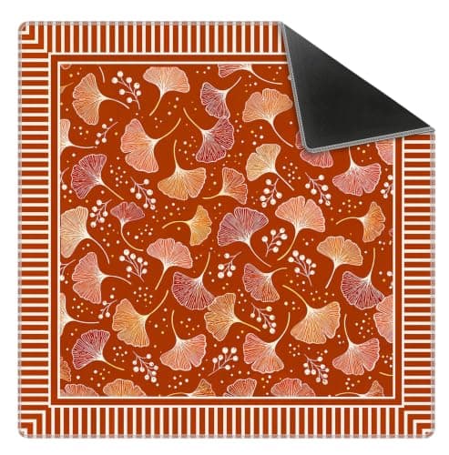 Orange Boho Höst Ginkgoblad Mahjongmatta 80 x 80 cm Brown Beige Gingerbread Man