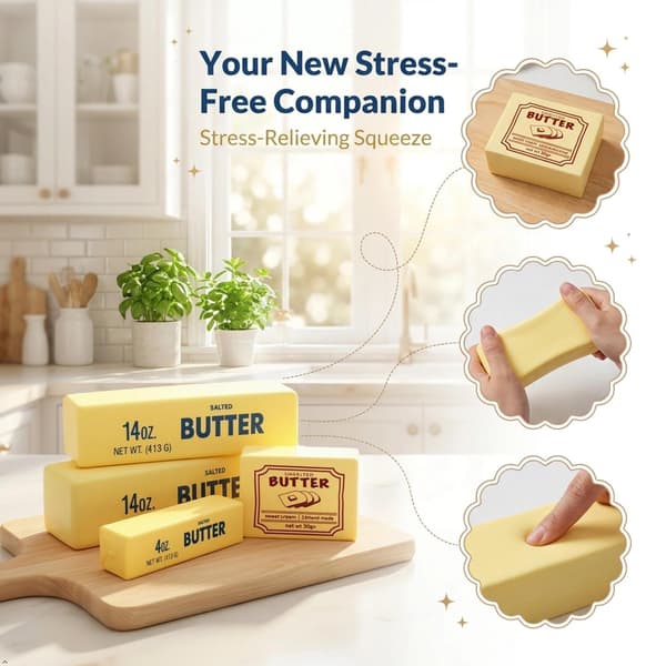 4-pak Jumbo Smør Squishy Sæt: 14oz Kæmpe Langsomt Stigende Sensorisk Fidget Legetøj 4 Pack Butter Set