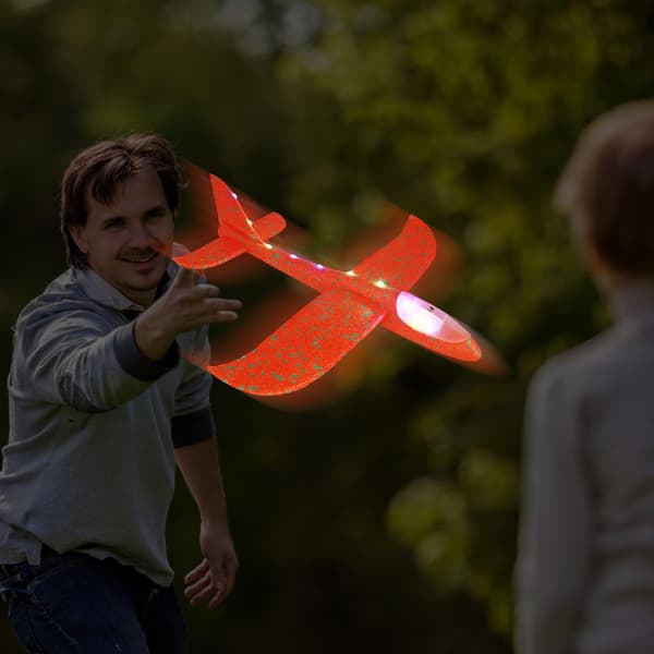 Skumfly – 48 cm lysende håndkastglidefly for utendørs lek Orange
