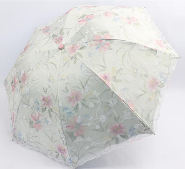 Blonde Blomster 3-Fold Paraply UPF 50+ UV-Beskyttelse Rejseparasol til Regn og Sol Manual-05Pink