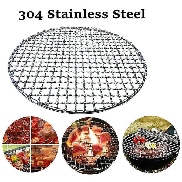 Rund grillrist i rustfrit stål, non-stick grillbageplade