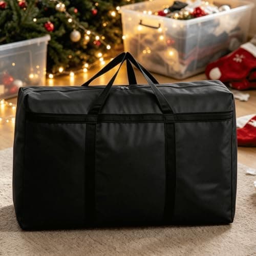 Stor rejsetaske, sammenfoldelig opbevaringstaske, overdimensioneret flyttetaske, multifunktionel håndbagage, sort, medium Black Medium