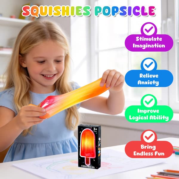 Popsicle Squishy Sukker Is Squishies Klemmelegetøj Orange Red