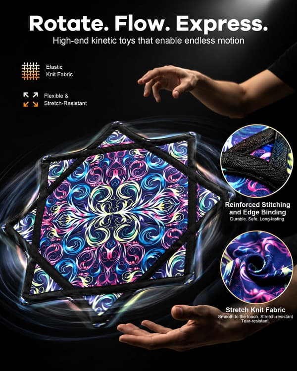 Begynder til Pro Spinning Cloth Flow Star – Farverig Jongleringsrekvisit