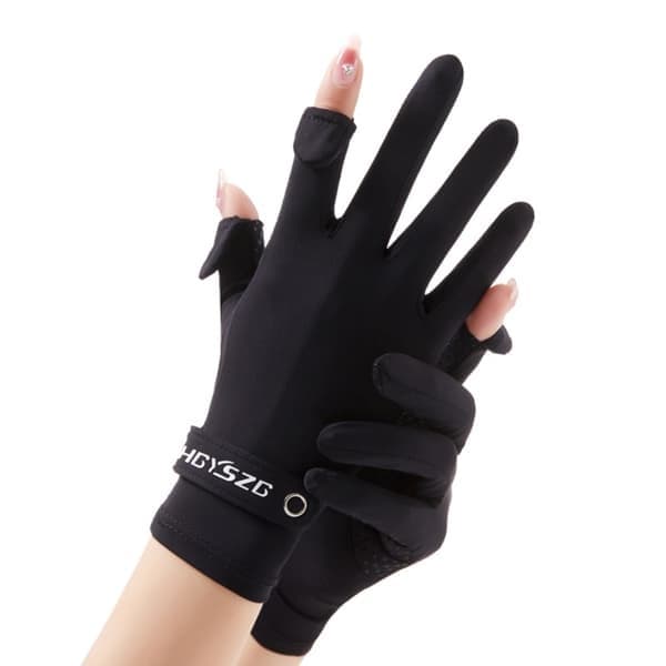 Silk Ice Handsker Anti-UV Handsker, Grå, Størrelse L grey L