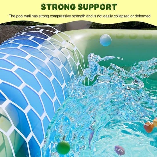 Oppustelig Pool - Børnepool - Familie 1,5 Meter - 3-Lags PVC - Grønt Dragedesign til Have og Sommer