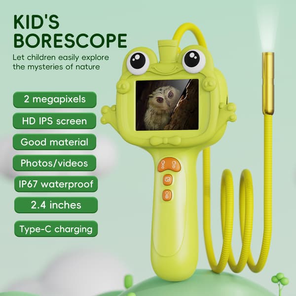 Starpark Kids Borescope-kamera, STEM-læringsleke for gutter og jenter 3+ år Grass Green