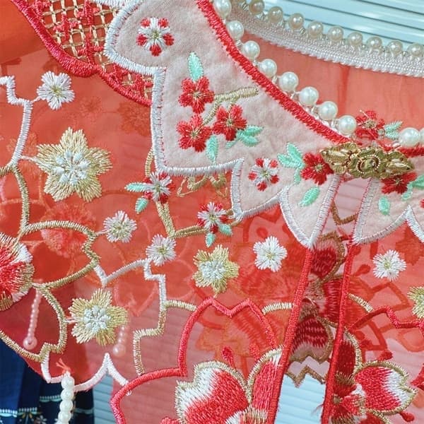 Kirsebærblomst Cloud Shoulder Hanfu broderistykker, 3, Størrelse 3 3 3