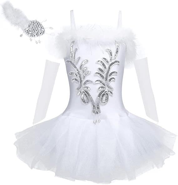 Piger Sekvens Perler Ballet Dans Tutu Kjole Tricot Performance, Størrelse 110cm 110cm