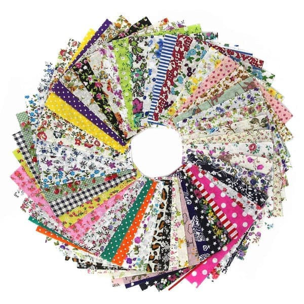 DIY Quilt Patch 60 stk 10cmx10cm Charm Pack Bomullsstoff Lappeteppe Bunter Stoffer Stoff Søm