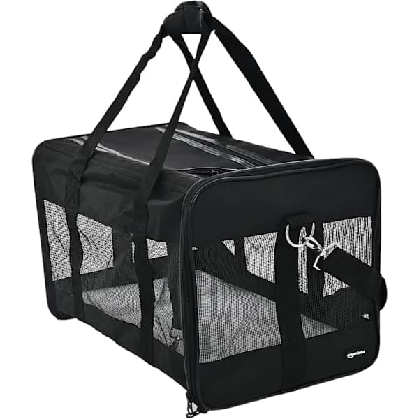 Hunde- og kattebur, blødt transportbur til katte og hunde, sort