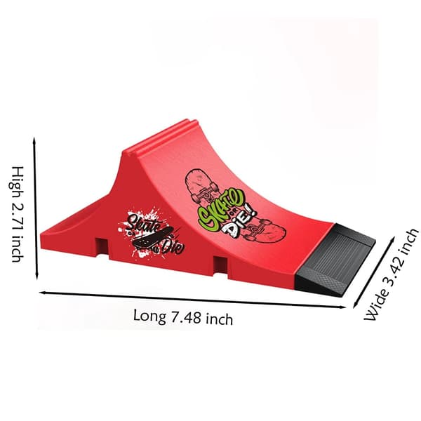 Fingerboard Skate Park Set, Mini Finger Ramp Hinder Träningsleksakssats (E) E
