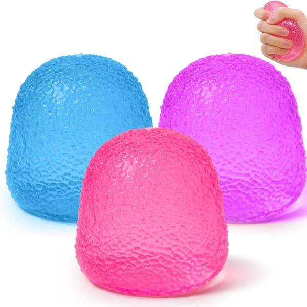 Gumdrop Squishy 3-pack, stressbollar fidgetleksaker för barn och vuxna