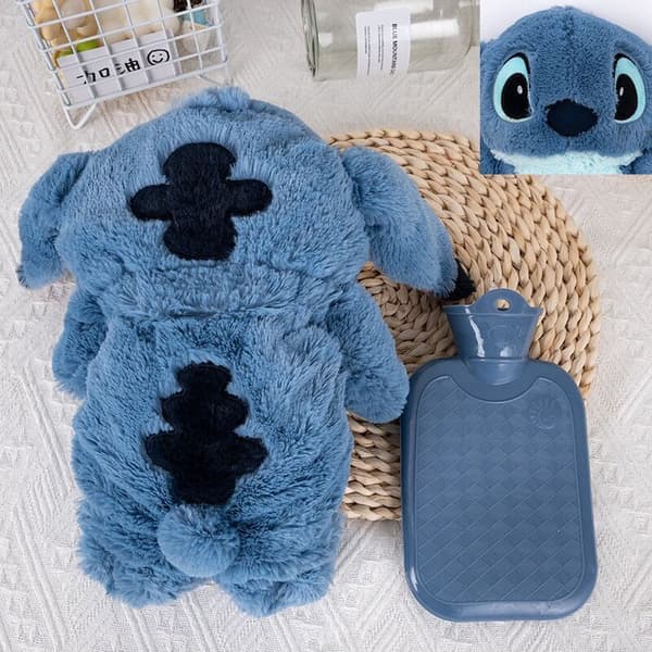 Anime Kawaii Stitch Plysch Varmvattenflaska Vinter Hem Vatten Fi
