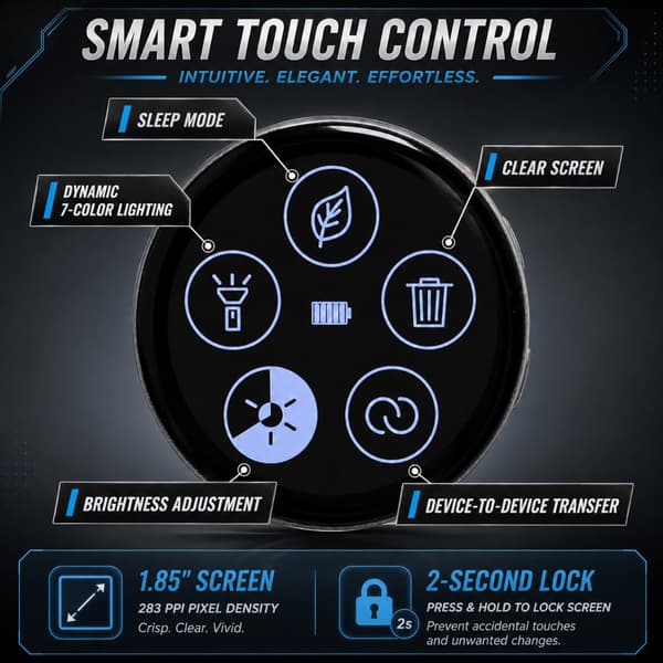 Smart Digital Märkesnål, 1,85” HD Foto Video Display, Bluetooth