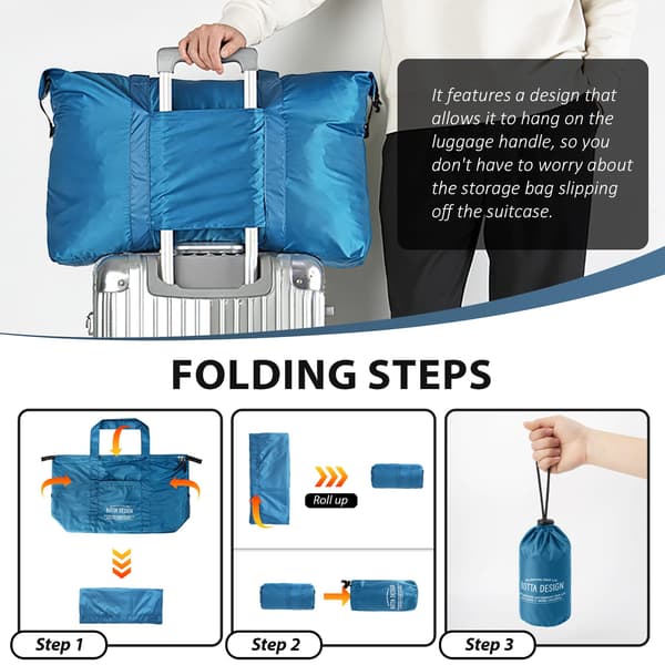 Veki Liten Duffelväska för Resor, Lätta Handbagage, Marinblå, M Navy Blue M