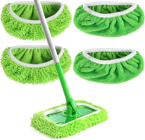 Genanvendelige mikrofiber-moppepuder kompatible med Swiffer Sweeper-erstatning til husholdningsrengøring, størrelse 10 10