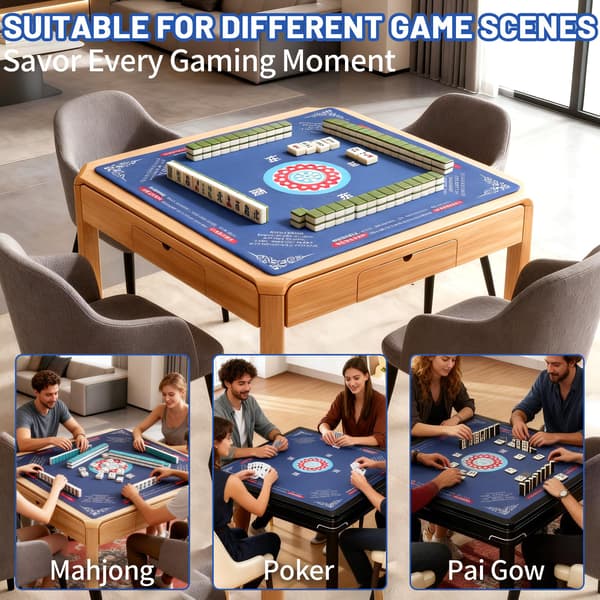 Mahjongmatte - 31,5\" Sklisikker Støyreduserende Spillmatte Navy Blue