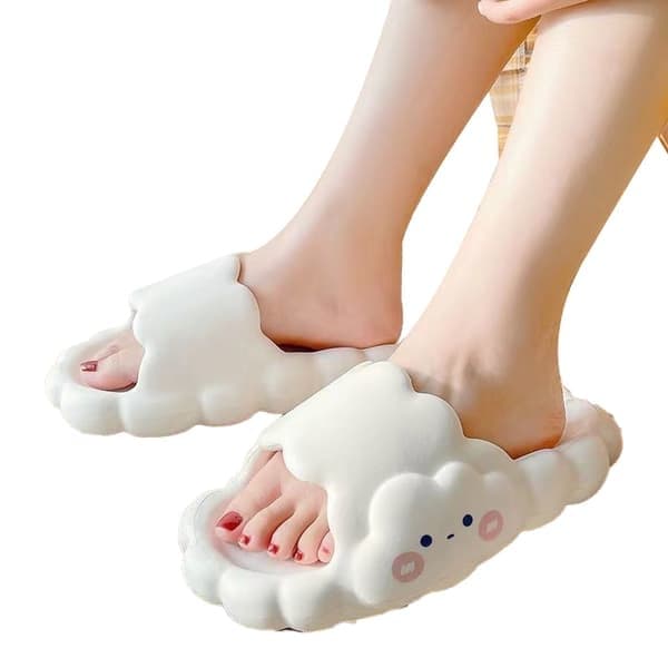 Slippers Flip Flops Strandsky til kvinder, hvid, størrelse 38-39 white 38-39