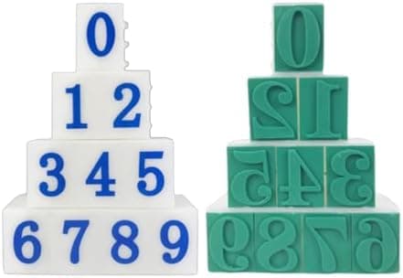 Sæt med 10 nummerstempler til håndværk og undervisning gummistempel fra 0 til 9 numre til kortfremstilling og kunsthåndværk bærbart J