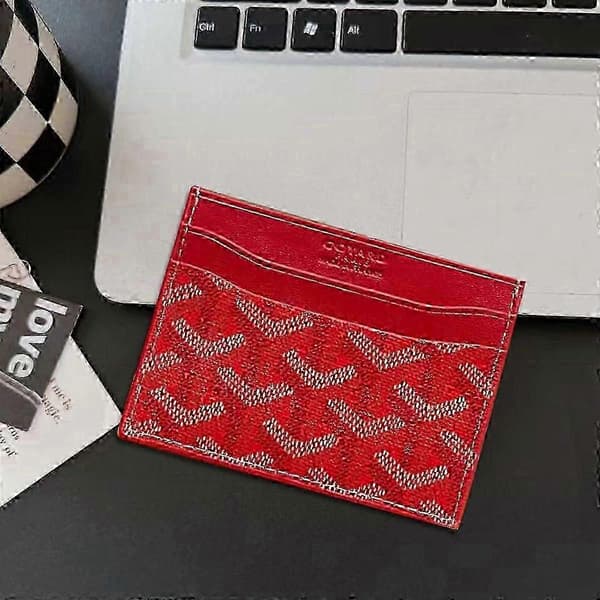 Elegant Liten Kortväska för Män och Kvinnor Mode Läderaccessoar red