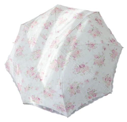 Blonde Blomster 3-Fold Paraply UPF 50+ UV-Beskyttelse Rejseparasol til Regn og Sol Auto-02Purple